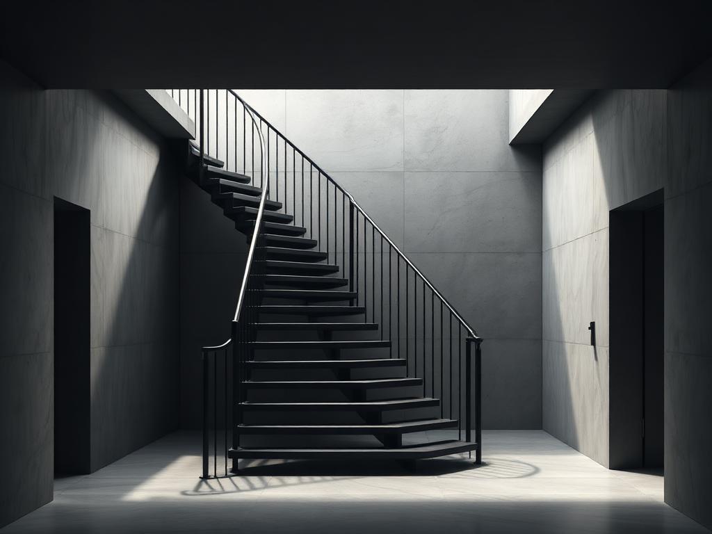 Escalier métallique sculptural